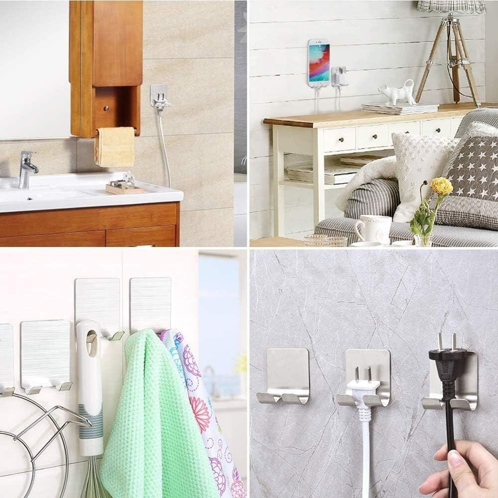 Deluxe Razor Holder for Shower-Hook (3) (4 Pack) Adhesive Stainless Steel - Picture 6 of 7